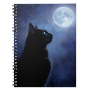 Caderno Espiral Notebook Black Cat e Full Moon