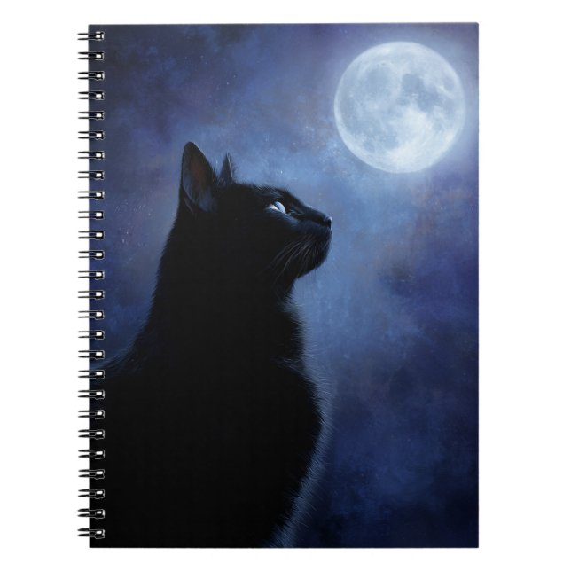 Caderno Espiral Notebook Black Cat e Full Moon (Frente)