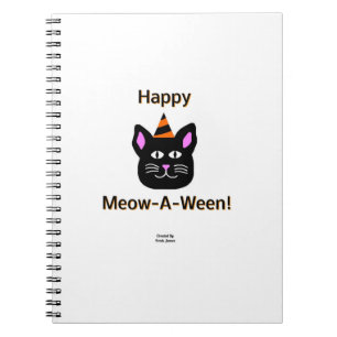 Caderno Espiral Notebook Black Cat Meow-A-Ween Spiral