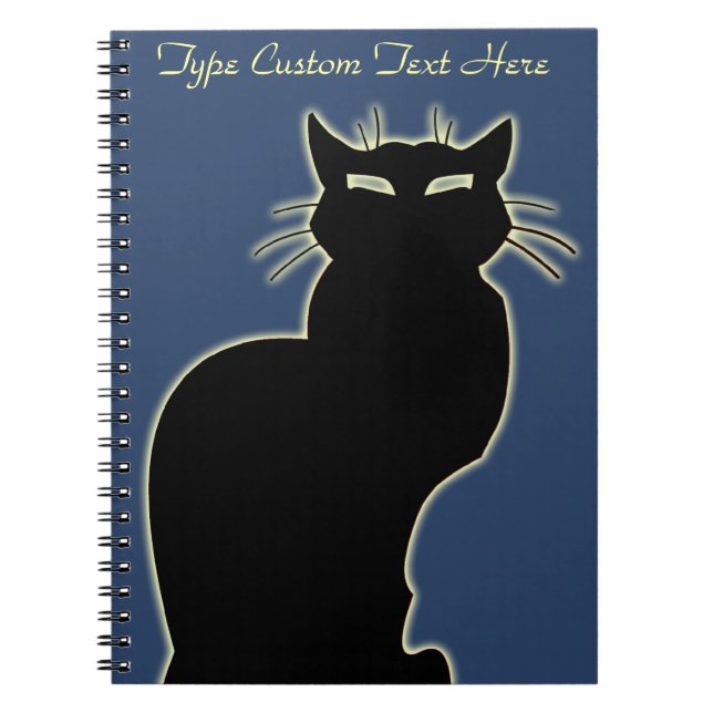 Caderno Espiral Notebook Black Cat Personalizado para Notebook Cat (Frente)