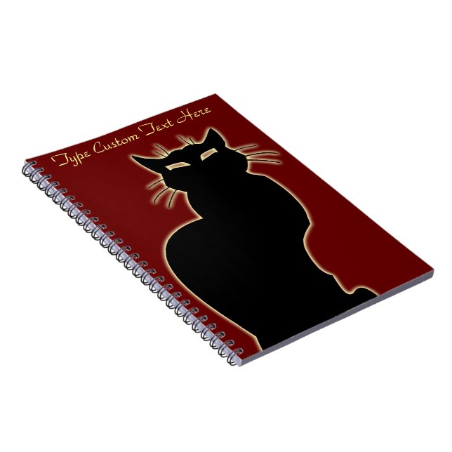 Caderno Espiral Notebook Black Cat Personalizado para Notebook Cat (Lado Direito)