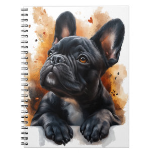 Caderno Espiral Notebook Black French Buldogue
