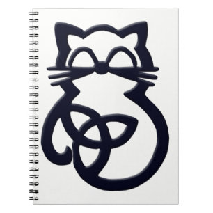 Caderno Espiral Notebook Black Trinity Knot Celtic Cat
