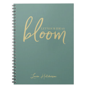 Caderno Espiral Notebook Bloom Silver Fern Green Spiral