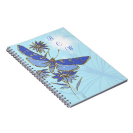 Caderno Espiral Notebook Blue Butterfly