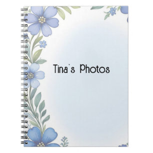 Caderno Espiral Notebook Blue Floral Elegance Spiral