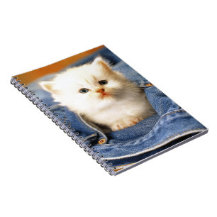 Caderno Espiral Notebook-Blue Jean Pocket Kitten