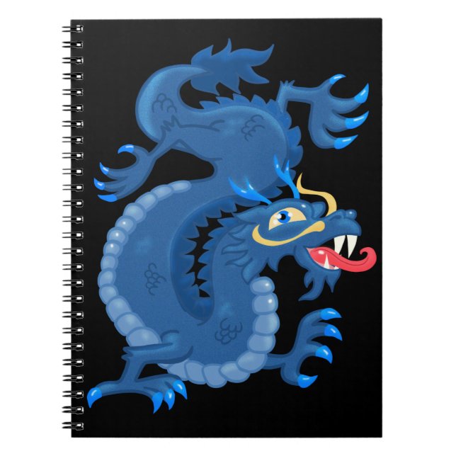 Caderno Espiral Notebook Blue Oriental Dragon (Frente)
