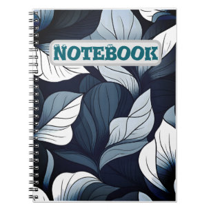 Caderno Espiral Notebook Blue Serenity Leaf
