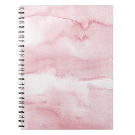 Caderno Espiral Notebook Blush Pink Pastel Marble Watercolor