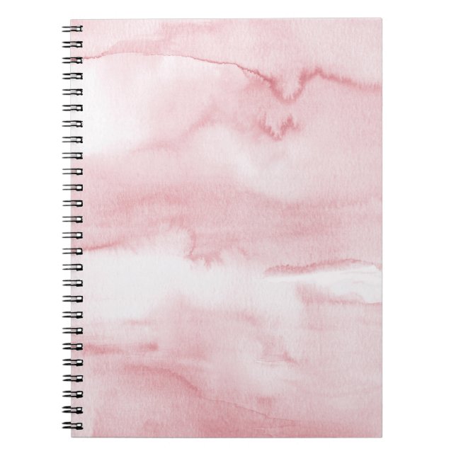Caderno Espiral Notebook Blush Pink Pastel Marble Watercolor (Frente)