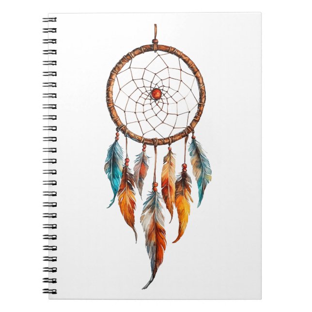 Caderno Espiral Notebook Bohemian Feather Dreamcatcher (Frente)