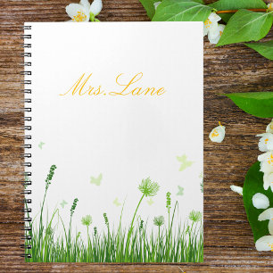 Caderno Espiral Notebook Boho Floral de Apreciação do Professor