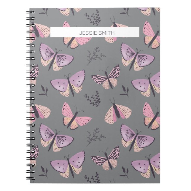 Caderno Espiral Notebook bonito Butterfly Impressão (Frente)