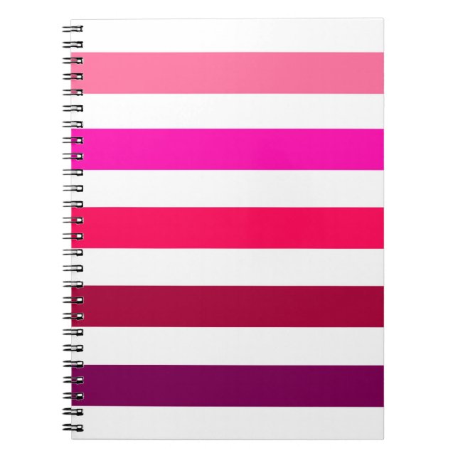 Caderno Espiral Notebook bonito com faixa rosa (Frente)