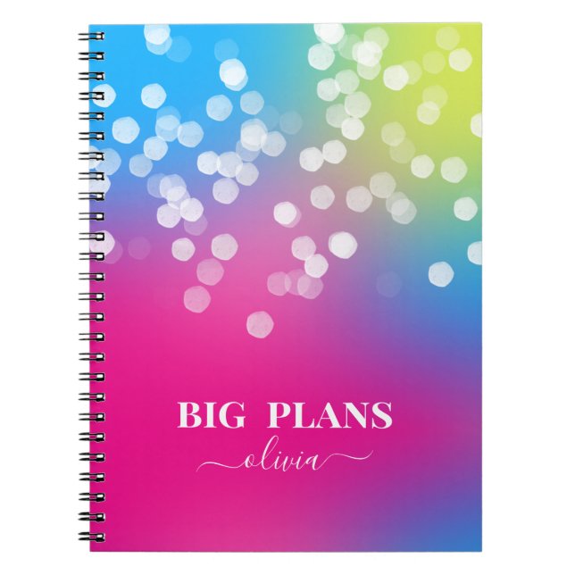 Caderno Espiral Notebook bonito com gradiente colorido (Frente)
