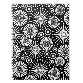 Caderno Espiral Notebook bonito preto e branco
