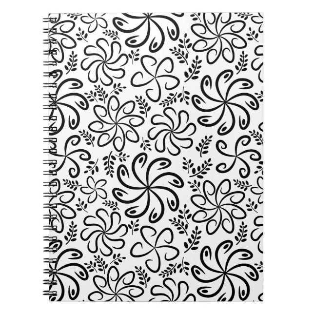 Caderno Espiral Notebook bonito preto e branco (Frente)