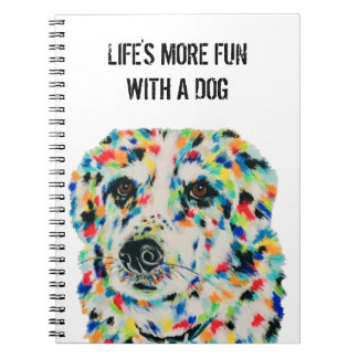 Caderno Espiral Notebook Border Collie Mix Dog 6,5" x 8,75"