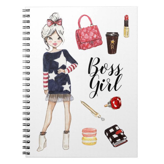Caderno Espiral Notebook Boss Girl (Frente)