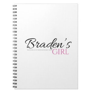 Caderno Espiral Notebook Bradens Girl de 6,5" x 8,75"