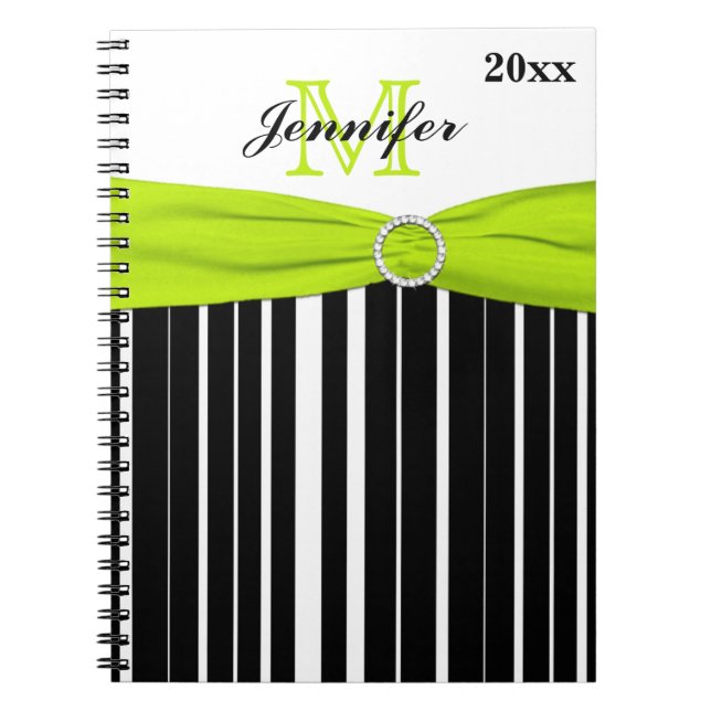 Caderno Espiral Notebook branco com Limão preto personalizado (Frente)