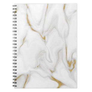 Caderno Espiral Notebook branco e Dourado