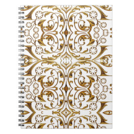 Caderno Espiral Notebook branco e Dourado de luxo