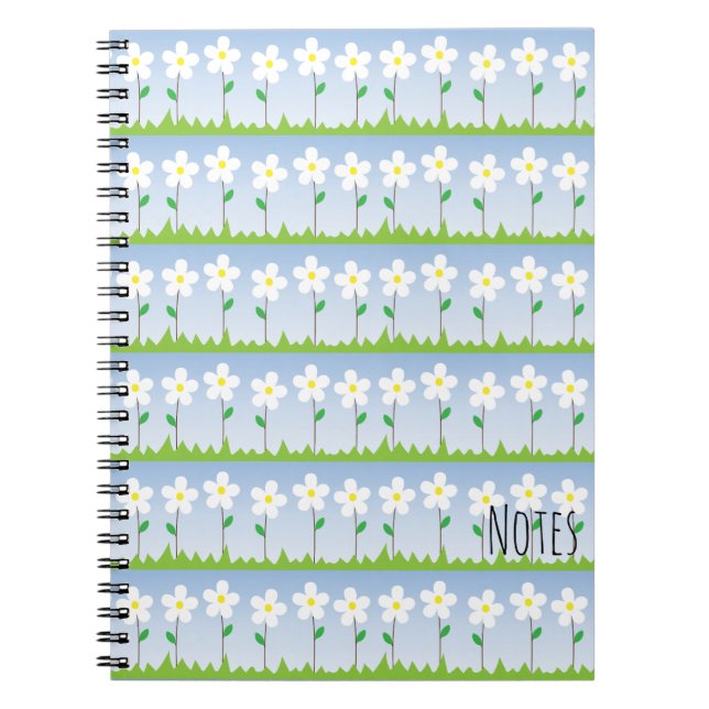 Caderno Espiral Notebook branco para flores (Frente)