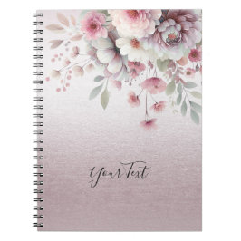 Caderno Espiral Notebook branco-rosa moderno