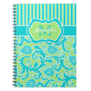 Caderno Espiral Notebook branco verde-branco personalizado