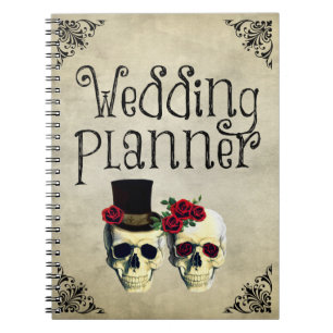 Caderno Espiral Notebook Bride & Groom Skull Planner