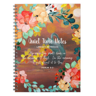 Caderno Espiral Notebook Bright Summer Floral Monograma Quieto