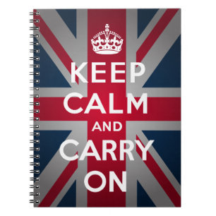 Caderno Espiral Notebook britânico "Keep Calm Carregar"
