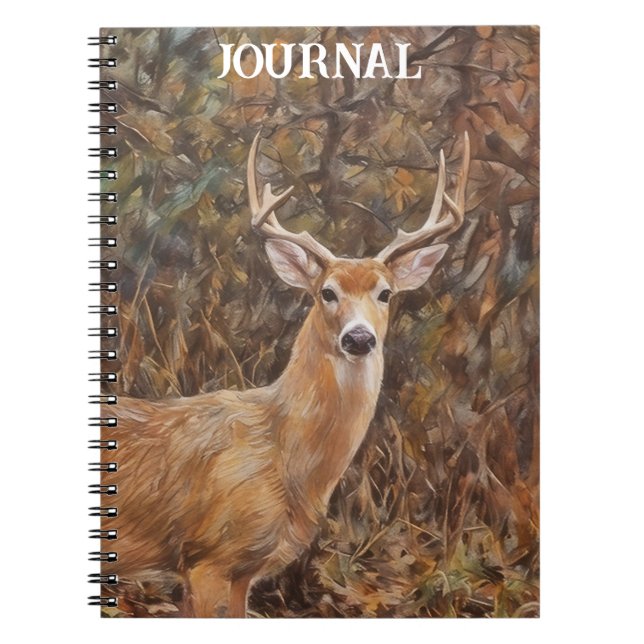 Caderno Espiral Notebook Buck Deer Art Personal Diário (Frente)
