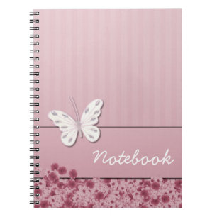 Caderno Espiral Notebook Butterfly e Flowers