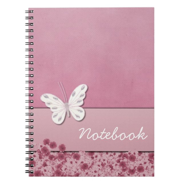 Caderno Espiral Notebook Butterfly e Flowers (Frente)