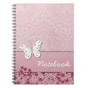 Caderno Espiral Notebook Butterfly e Flowers