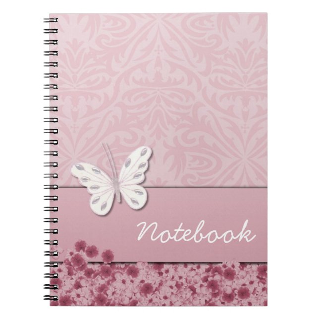 Caderno Espiral Notebook Butterfly e Flowers (Frente)