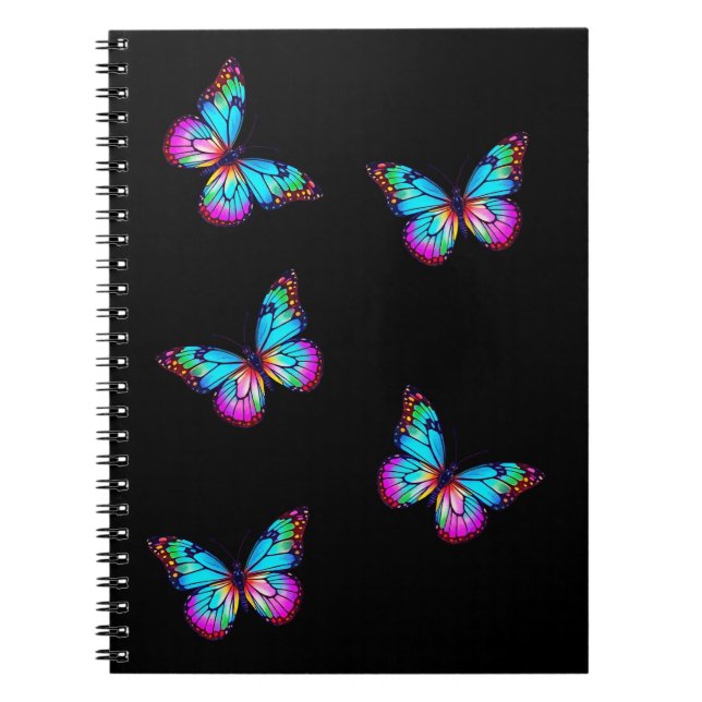 Caderno Espiral Notebook Butterfly Preto (Frente)