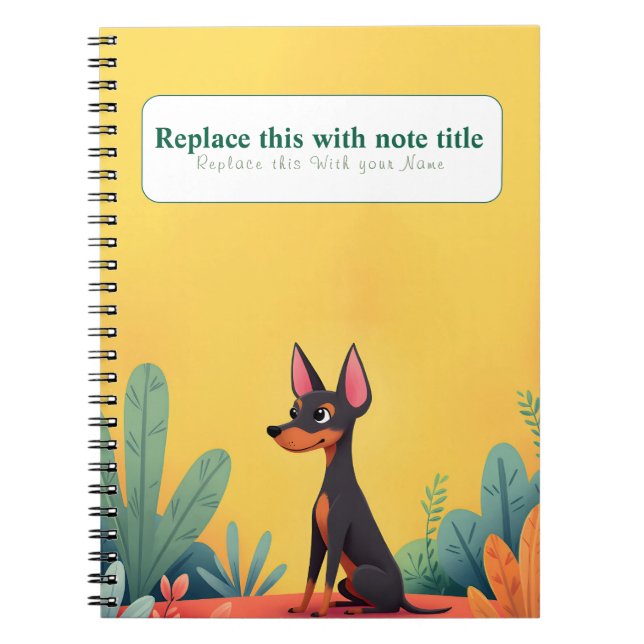 Caderno Espiral Notebook Cachorro Kawaii Cute Personalizado (Frente)