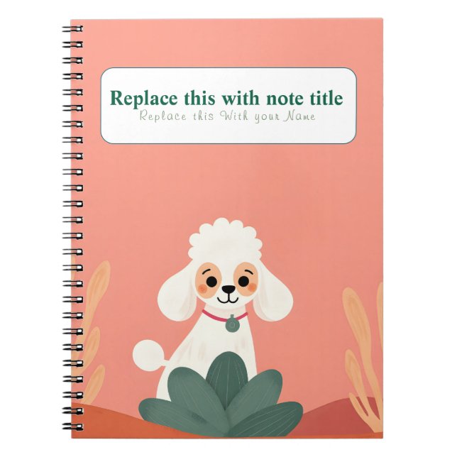 Caderno Espiral Notebook Cachorro Kawaii Cute Personalizado (Frente)