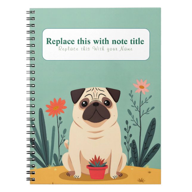 Caderno Espiral Notebook Cachorro Kawaii Cute Personalizado (Frente)