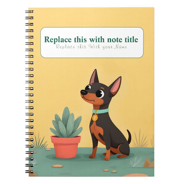 Caderno Espiral Notebook Cachorro Kawaii Cute Personalizado (Frente)