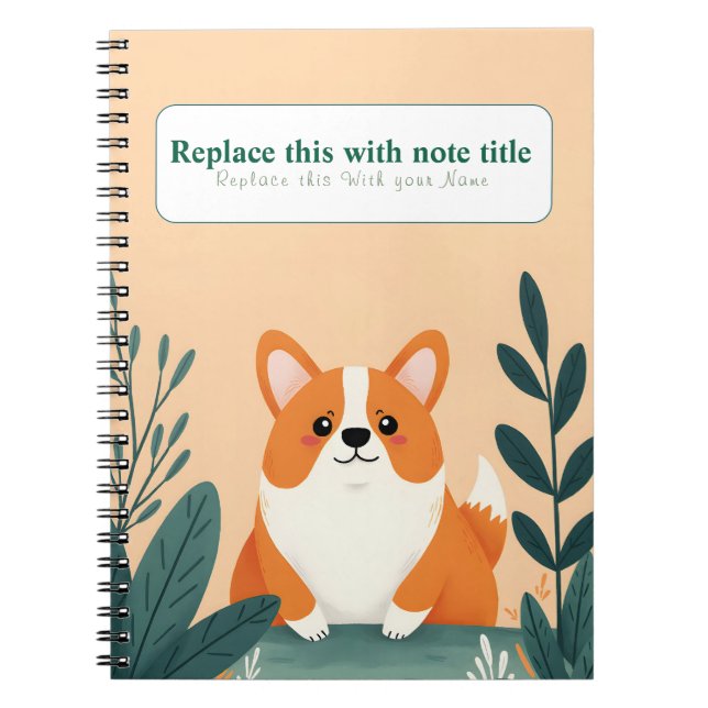 Caderno Espiral Notebook Cachorro Kawaii Cute Personalizado (Frente)