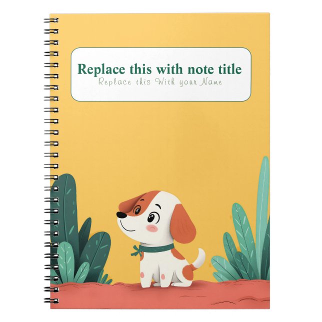 Caderno Espiral Notebook Cachorro Kawaii Cute Personalizado (Frente)