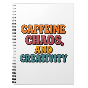 Caderno Espiral Notebook Caffeine Chaos e Criatividade