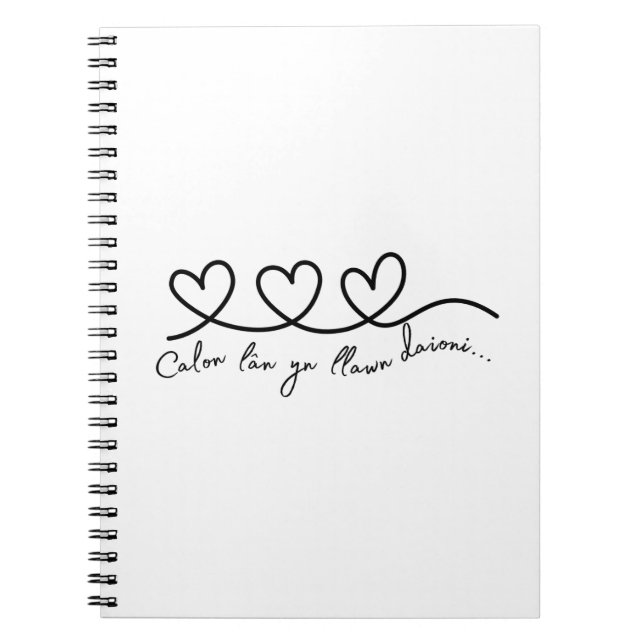 Caderno Espiral Notebook 'Calon lan' Welsh Quote (Frente)