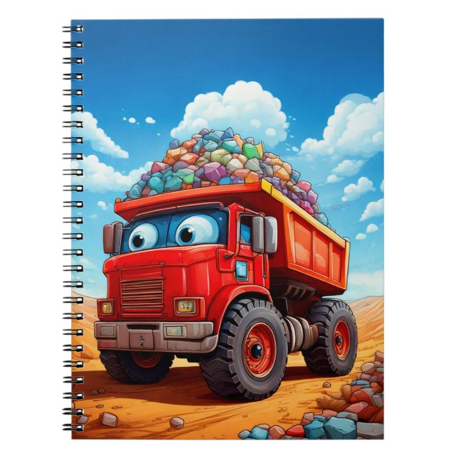 Caderno Espiral Notebook - caminhão vermelho (Frente)