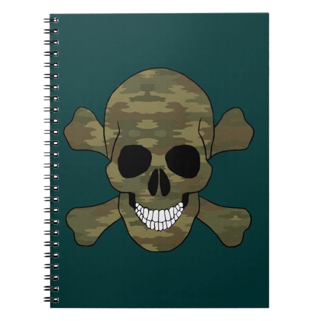 Caderno Espiral Notebook Camoufline Skull E Crossbones (Frente)